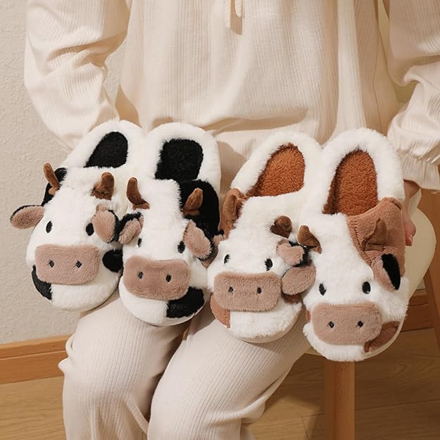 Papa Ray’s Hand-Stitched Cow Slippers