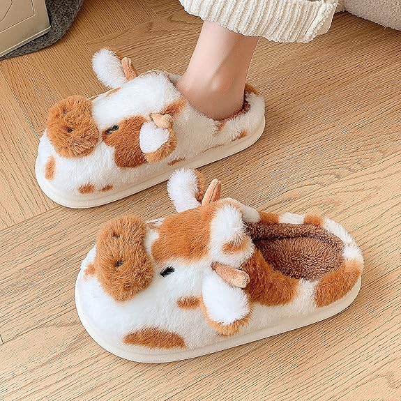 Papa Ray’s Hand-Stitched Cow Slippers