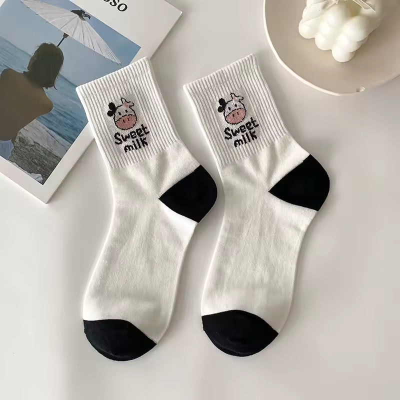 Hand Stitches Cow Socks