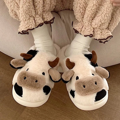 Papa Ray’s Hand-Stitched Cow Slippers